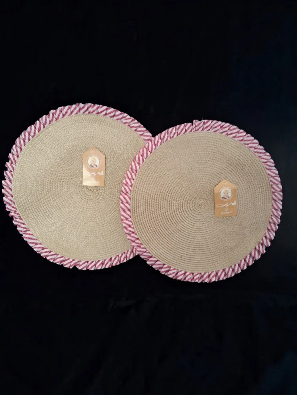 Dolly Parton Round Woven Ruffle Placemats Set Of 2